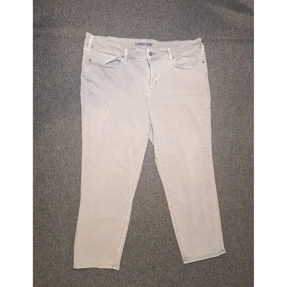 Lands‎ End Mid Rise Straight Jeans Womens Cargo 22W Denim Fashion Pants